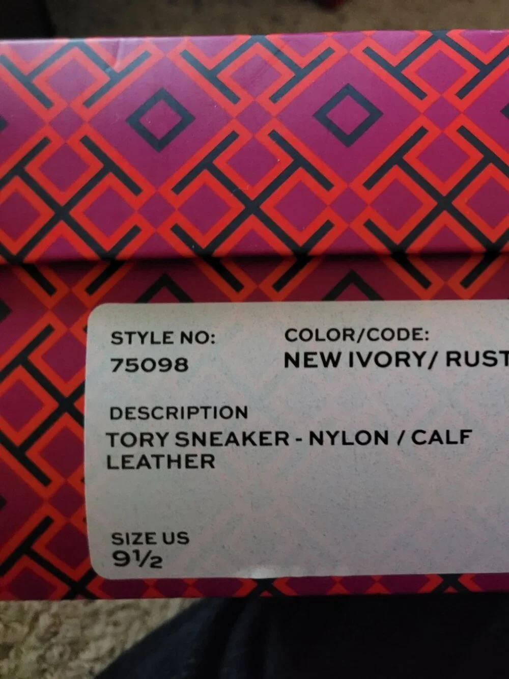 NIB Tory Burch Sneaker - Nylon/Calf Leather - 9.5